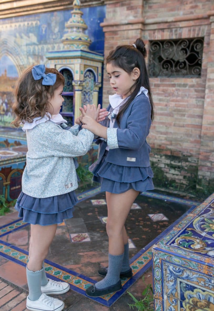 Chaqueta reversible de pana y flor