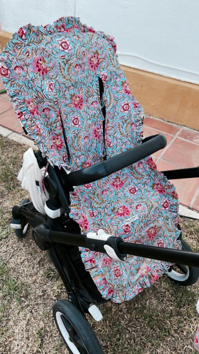 Funda silla universal flor turquesa