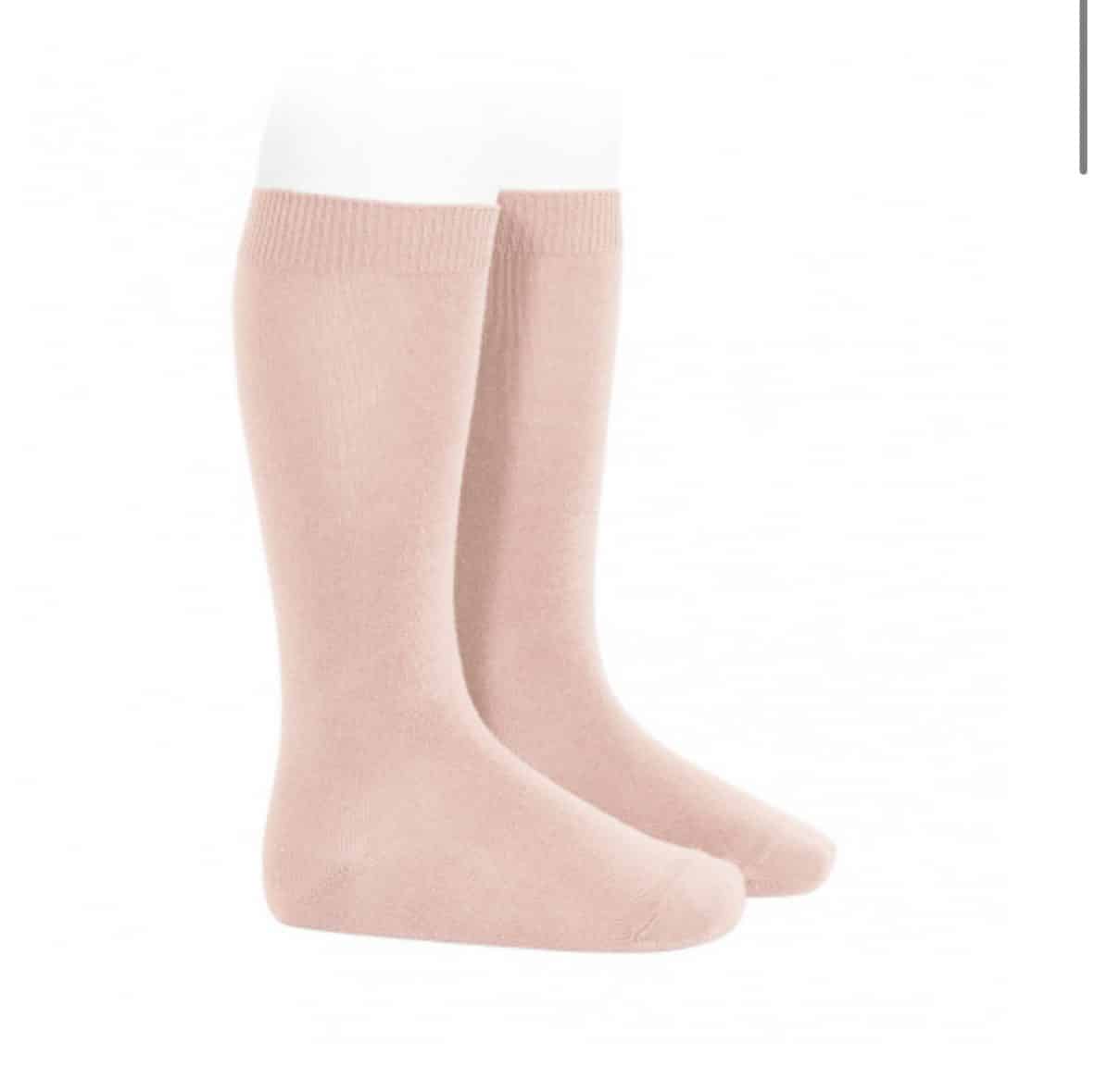 Calcetín Alto Liso Cóndor Color ROSA EMPOLVADO