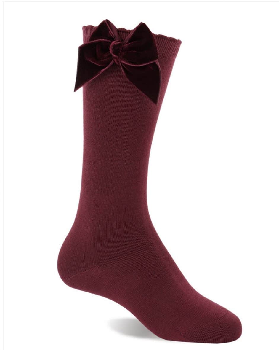 Calcetín alto lazo Terciopelo