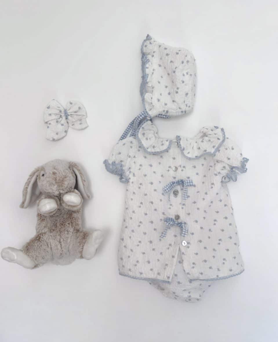 Jesusito Flor Baby Blue Lazos Vichy