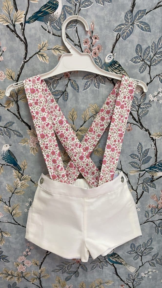 Pantalón Lino Flor Frambuesa