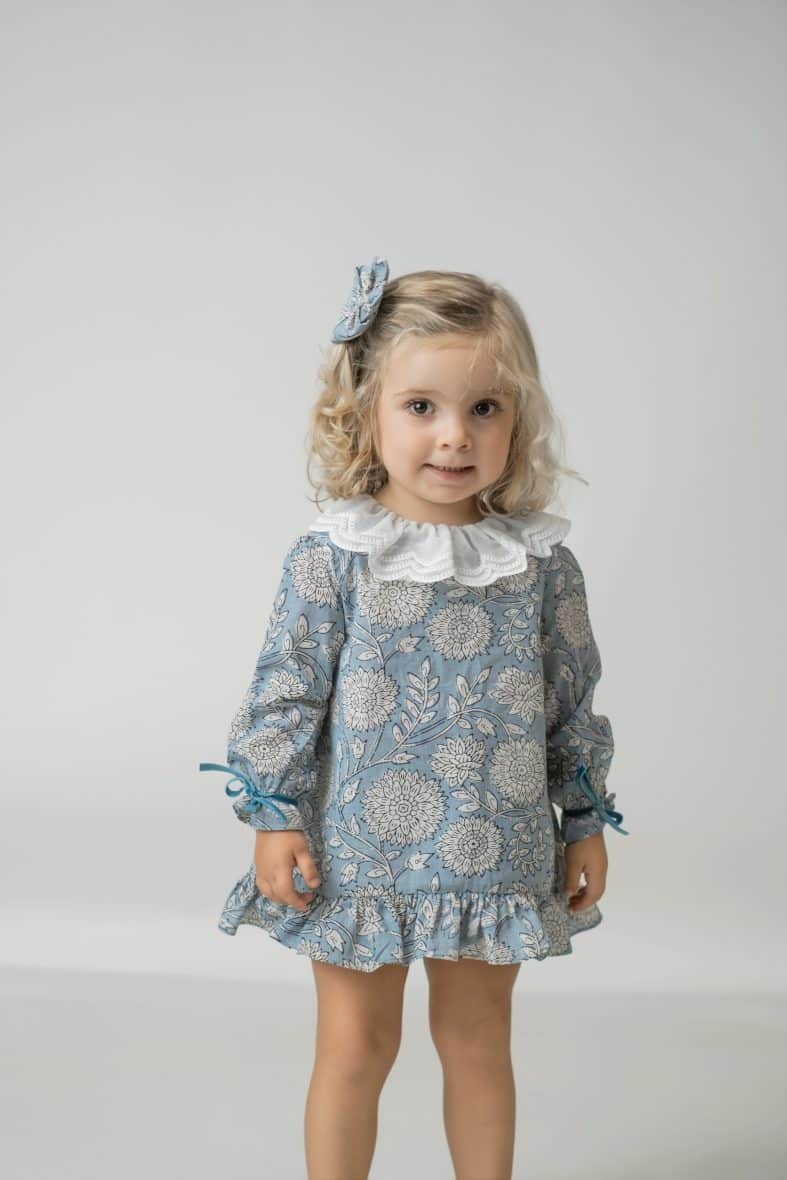 Vestido jaipur flor celeste