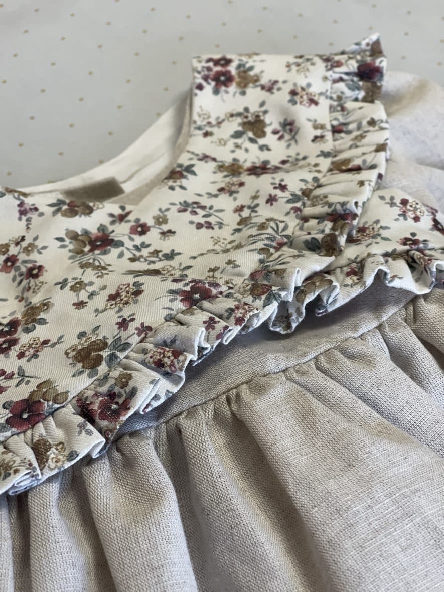 Vestido Lino pañoleta flores